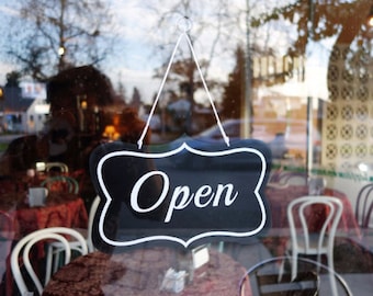Open Sign, Open Closed Sign, Canvas, Canvas Sign, Vintage Style ...