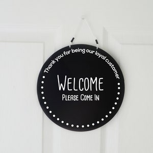 Two Sided in Session/welcome With Dots Sign Sign, Welcome Sign, Please ...