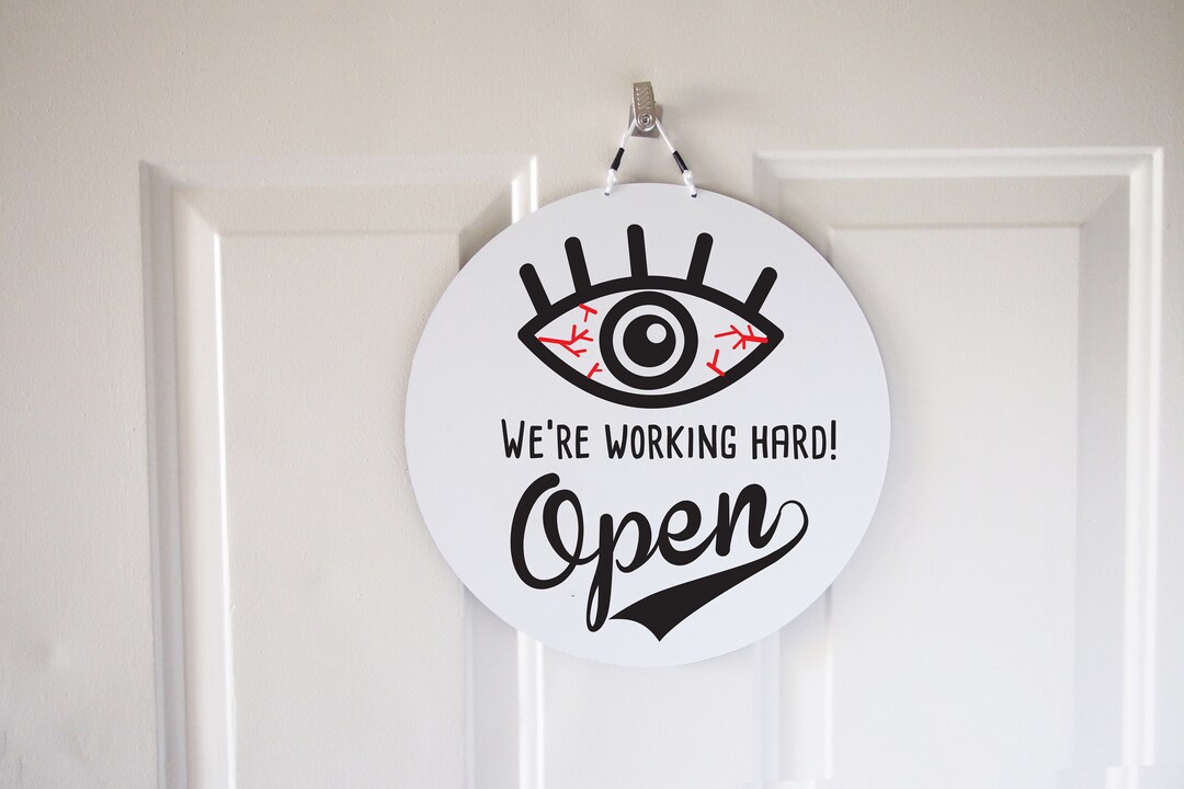 Double Sided Open and Closed Sign, Unique Open Closed Sign.funny Open Closed Sign. Red Eyes Etsy