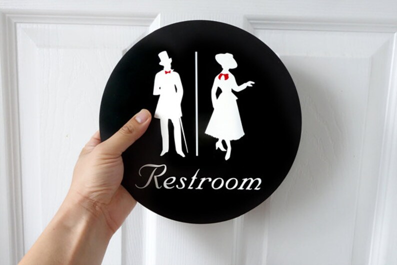 Vintage Style Restroom Sign Etsy