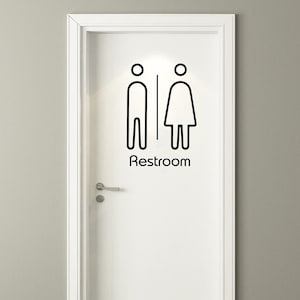 Big Restroom Sign vinyl decal, Restroom Sticker, Restroom Door Decal,Bathroom sign, Large sign