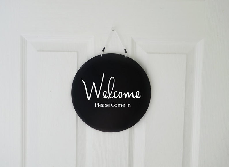 Two sided In session/Welcome sign image 2