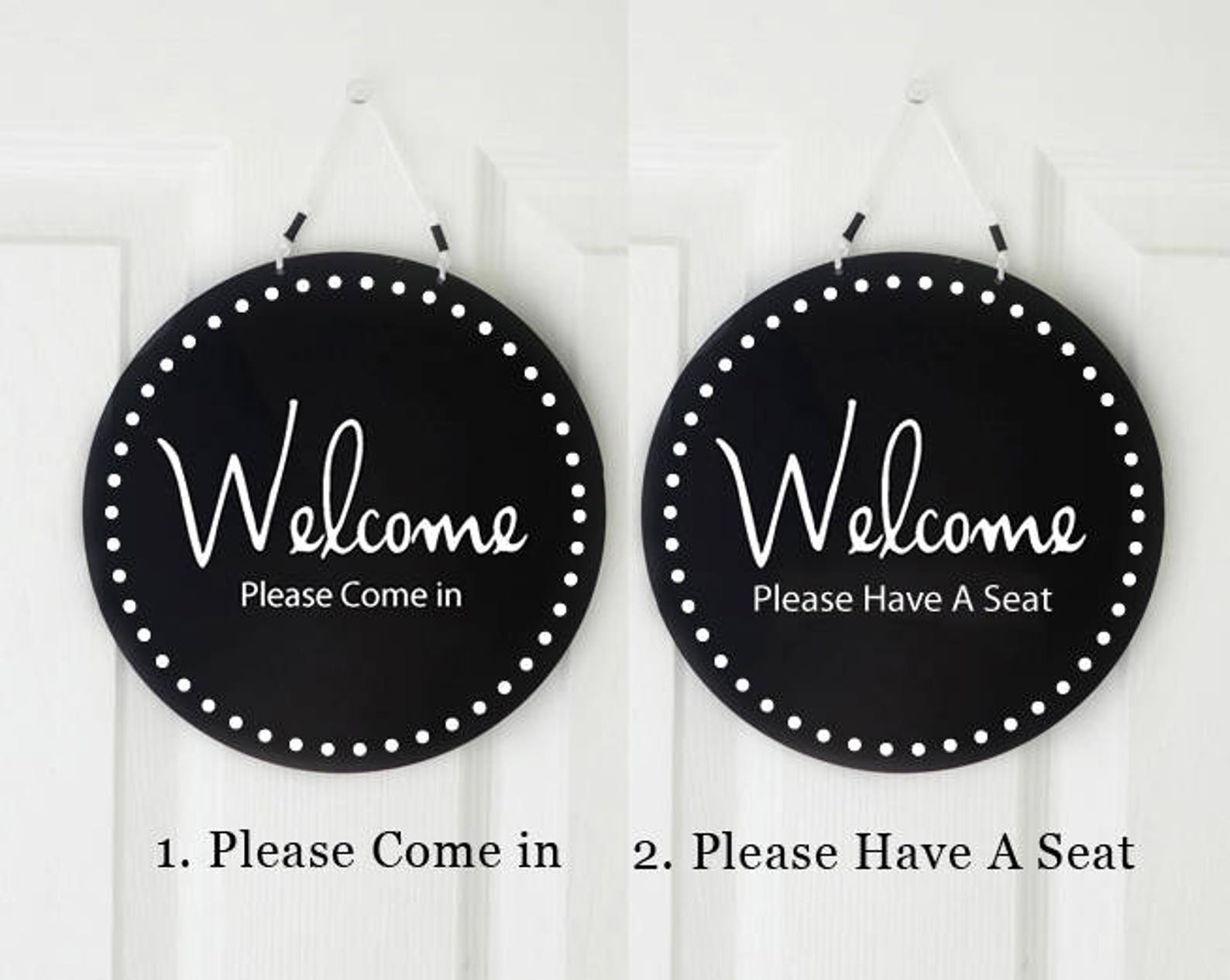 Two Sided in Session/welcome With Dots Sign Sign, Welcome Sign,please ...