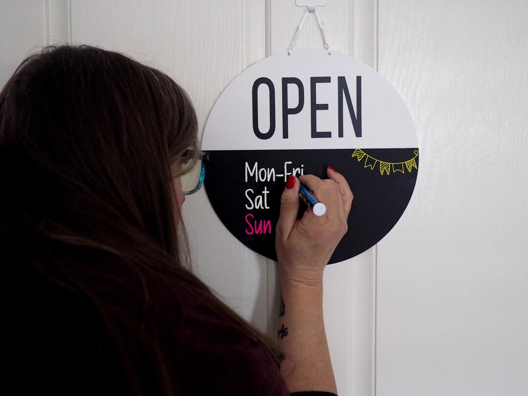 Double-sided Open, Closed With Chalk Board Signs Unique Open Closed ...