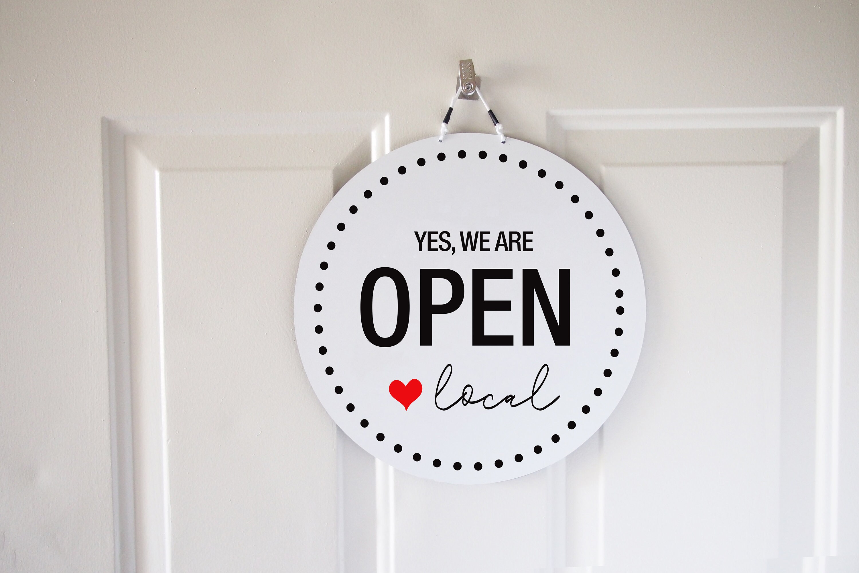 Double Sided Open With Loveheart Local Unique Open Closed | Etsy