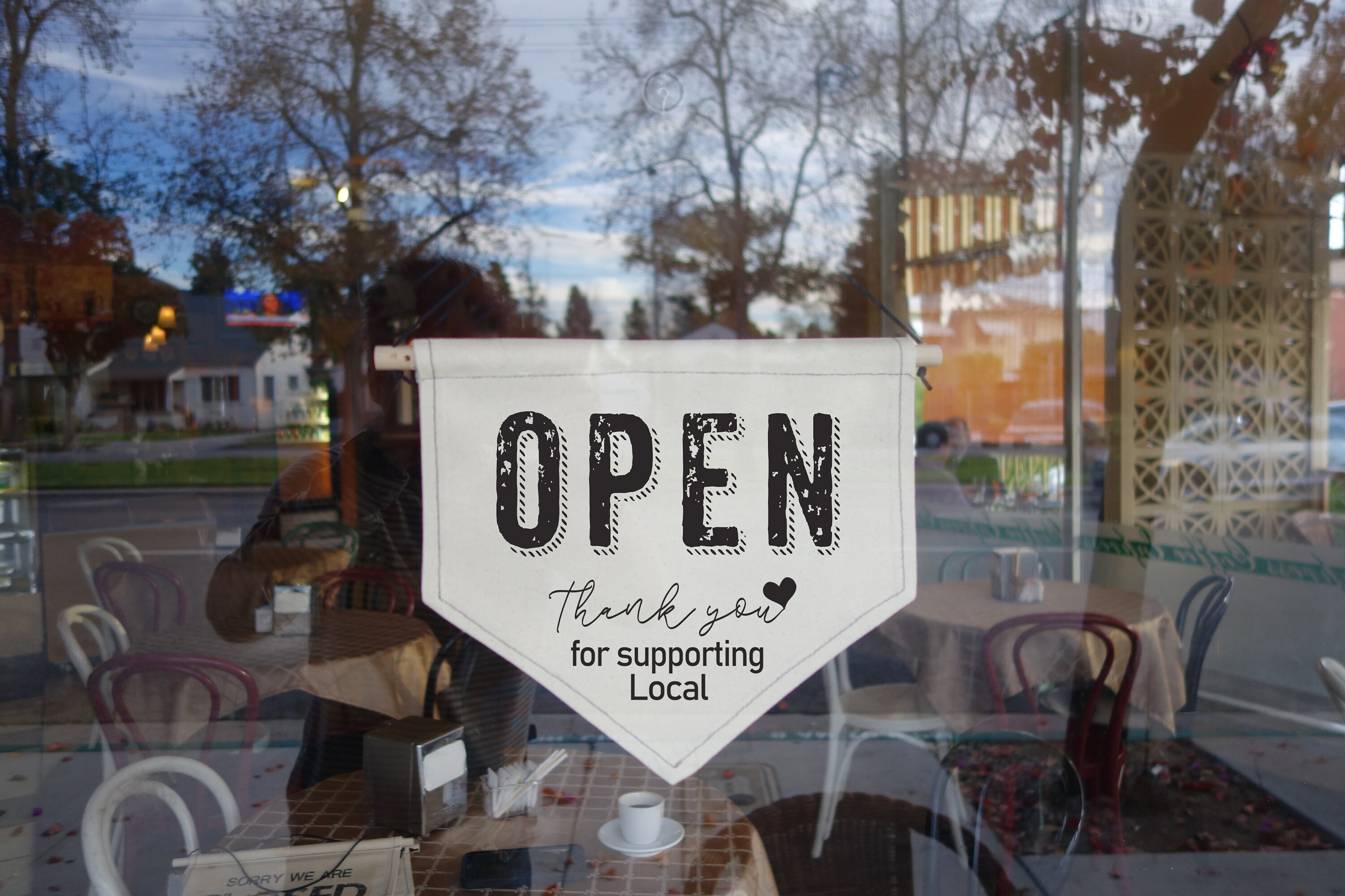 Canvas Hanging Sign-open/closed Supporting Local - Etsy