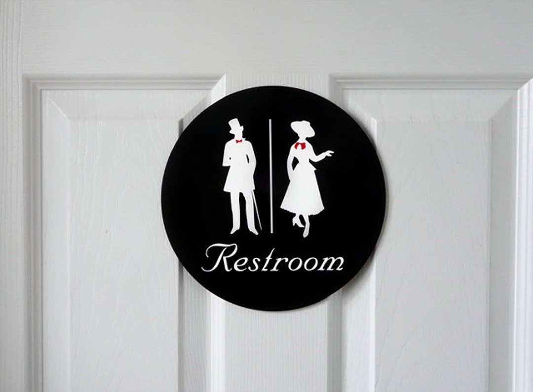 Vintage Style Restroom Sign Etsy
