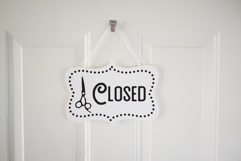 Hair Salon Open Closed Signstore Sign Business Sign Circle Etsy