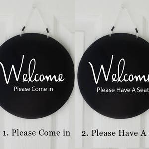 Two sided In session/Welcome sign image 3