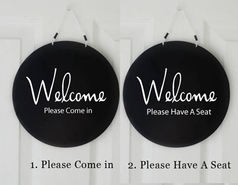 Two sided In session/Welcome sign image 3