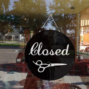 Hair Salon Open Closed Sign,store Sign, Business Sign, Circle Shape ...