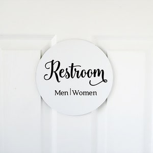 Clean modern restroom sign II