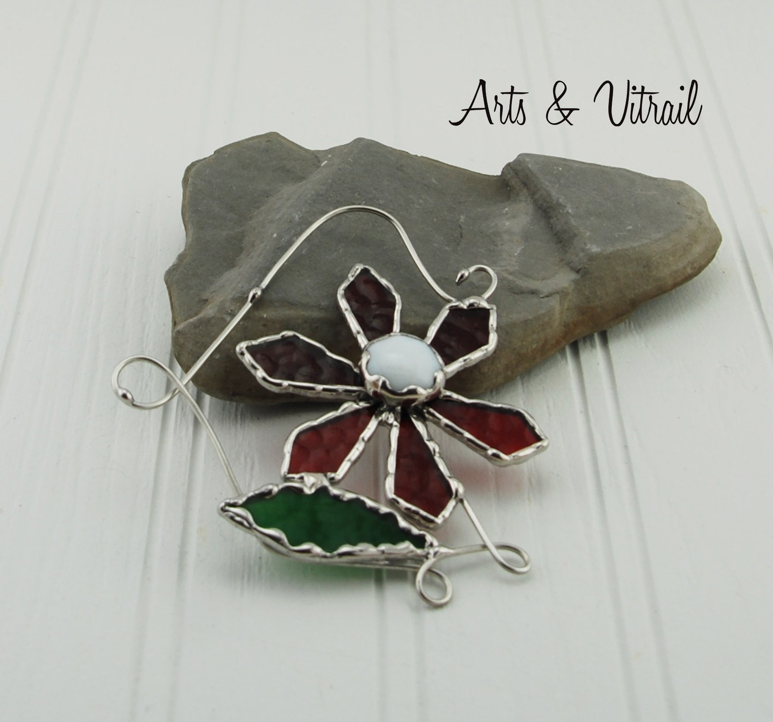 Stained Glass Flower Screen Door Flower Glass Gift Etsy