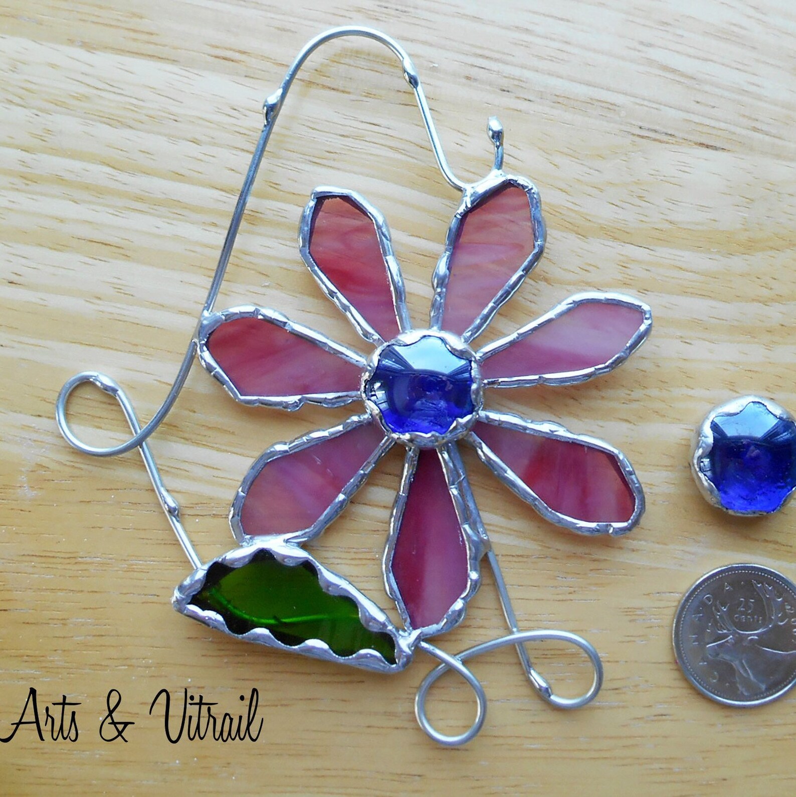 Stained Glass Flower Screen Door Flower Glass Gift Etsy