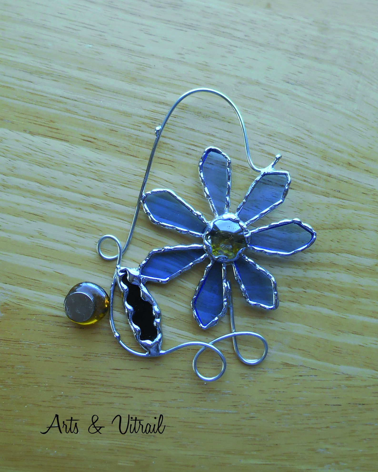 Stained Glass Flower Screen Door Flower Glass Gift Etsy