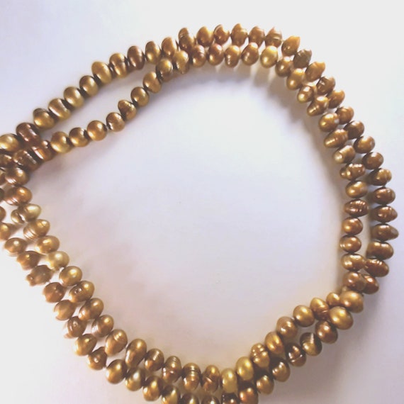 Baroque bronze bead 34 inch necklace N121 - image 2