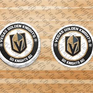 Calcomanía de vinilo con el logotipo principal de Vegas Knights / Diseño dividido / Las Vegas Golden Knights