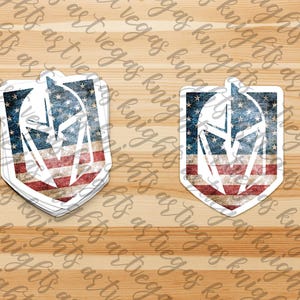 Logo principal des Golden Knights de Las Vegas | Drapeau américain de Las Vegas en détresse | Sticker vinyle autocollant | Preuve de l'eau | Résistant au soleil