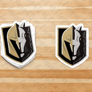 Las Vegas Henderson Silver Knights/ Vegas Golden Knights / Design diviso / Logo principale Vegas Knights / Adesivo in vinile / Adesivo per paraurti