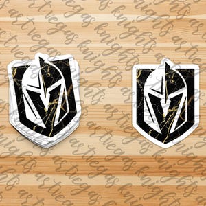 Logotipo principal de Las Vegas Golden Knights / Salpicadura de pintura dorada con efecto mármol / Adhesivo de vinilo / Resistente al agua / Resistente al sol