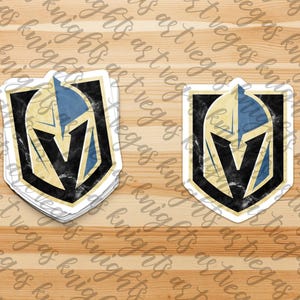 Calcomanía de vinilo con el logotipo principal de Las Vegas Golden Knights, de mármol, resistente al agua y al sol