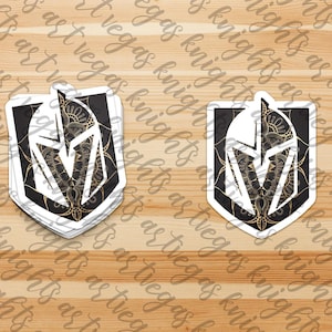 Logotipo principal de Las Vegas Golden Knights / Mandala metálico dorado / Calcomanía de vinilo / Resistente al agua / Resistente al sol