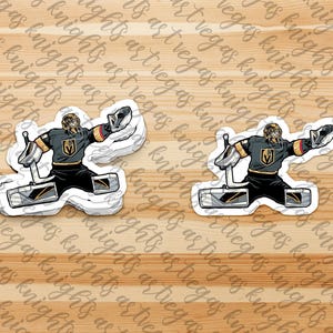 Las Vegas Golden Knights / Vegas Knights / Marc Andre Fleury / Classic Save / Logotipo principal / Ilustración / Calcomanía de vinilo