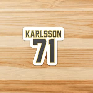 Pegatinas con números de camiseta de jugador de Las Vegas Golden Knights / Vegas Knights / Logotipo principal / Ilustración / Adhesivo de vinilo