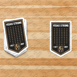 Calcomanía de Vegas Strong / Banner de Vegas / Vinilo resistente al agua / Calcomanía para automóvil, computadora portátil, botella de agua / Regalo para fanáticos de Vegas Golden Knights