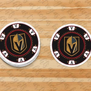 Calcomanía de vinilo con el logotipo principal de Las Vegas Golden Knights, fichas de póquer, resistente al agua y al sol