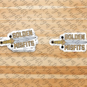 Calcomanía de vinilo con el logotipo principal de Los Vegas Golden Knights, espada de Los Golden Misfits, resistente al agua y al sol