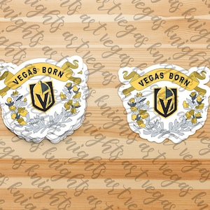Calcomanía de Vegas Born / Battle Born / Nevada Pride / Calcomanía de vinilo resistente al agua / Logotipo principal y secundario de Vegas Golden Knights