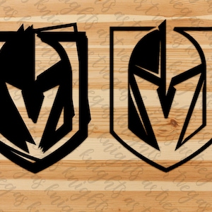 Calcomanía de vinilo con el logotipo principal de Las Vegas Golden Knights, contorno transparente negro, resistente al agua y al sol