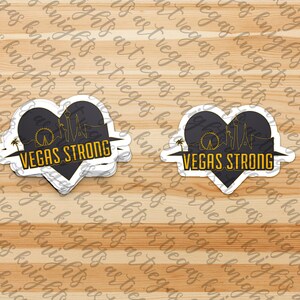 Calcomanía de Vegas Strong / Silueta de la Franja de Las Vegas / Vinilo impermeable / Calcomanía para automóvil, computadora portátil, botella de agua / Regalo para fanáticos de Vegas Golden Knights