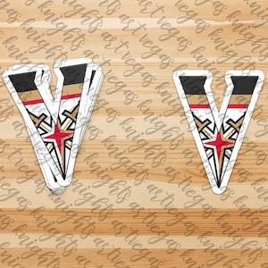 Adesivo con logo Vegas Golden Knights V / Design del logo alternativo / Decalcomania in vinile impermeabile / Adesivo per auto, laptop, bottiglia d'acqua / Regalo per fan VGK