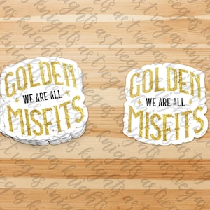 Calcomanía de vinilo con el logotipo principal de Las Vegas Golden Knights, Golden Misfits, resistente al agua y al sol