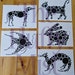 Original artwork postcards | Pet postcards | Set of 5 Circle Art Postcards