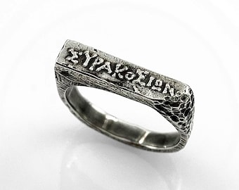 Geoxideerde zilveren ring met ruwe textuur | Rustieke luxe ambachtelijke statementring | Handgemaakte organische zilveren sieraden | Moderne ring voor hem of haar