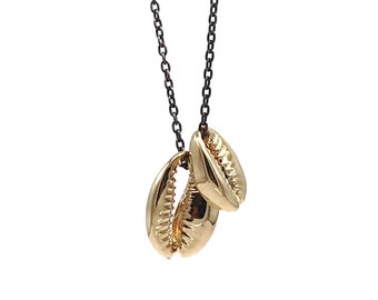 Kauri-ketting, schelpketting, statementketting, kauri-ketting, gouden ketting, cadeau voor haar, zeemeerminsieraden, surfsieraden