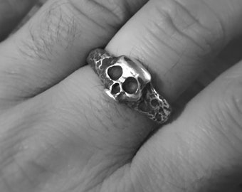 Skull Ring, Silver Skull Ring, Oxidized Skull Ring, Men Skull Ring, Signet Ring, Silver Ring, Mens Ring, Women Ring, Black Skull, Gift Idea