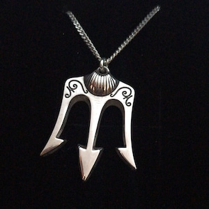 Poseidon Trident Necklace, Neptune Trident Necklace, Poseidon Jewelry, Neptune Jewelry, Greek Necklace, Roman Jewelry, Silver Necklace, Gift