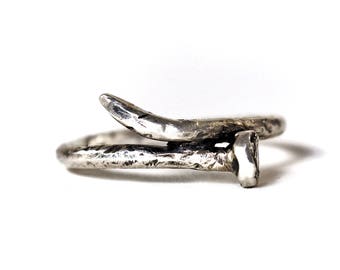 Nail Ring, Rusty Nail – Handcrafted Oxidized Sterling Silver Ring, Mens Ring, Oxidized Ring, Mens Jewelry, Gift, For Him, Industrial Ring