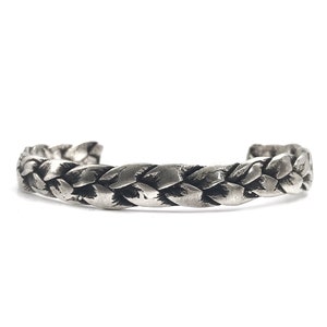 Mens Cuff, Oxidized Silver Cuff Bracelet, Mens Bracelet, Braided Cuff, Oxidized Silver Cuff, Mens Jewelry, Gift For Him, Rustic Jewelry