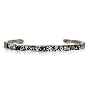 Oxidized Sterling Silver Mens Cuff Bracelet, Handcrafted Cuff Bracelet, Silver Cuff Bracelet, Gift For Man, Mens Oxidised Silver Jewelry