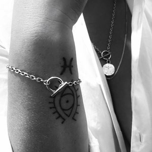 Silver Delicate Toggle Bracelet For Women and Men, Chain Link Bracelet, Silver T Bar Toggle Bracelet, Unisex Silver Bracelet, Gift for wife