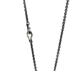 Oxidized Silver Necklace, hammered silver necklace, mens necklace, vintage silver necklace, handmade silver necklace, silver necklace, gift