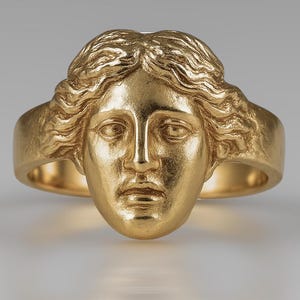 Venus de Milo Ring in 14K Gold – Handmade Greek Goddess Face Ring – Ancient Sculpture Inspired Jewelry – Solid Gold Statement Ring