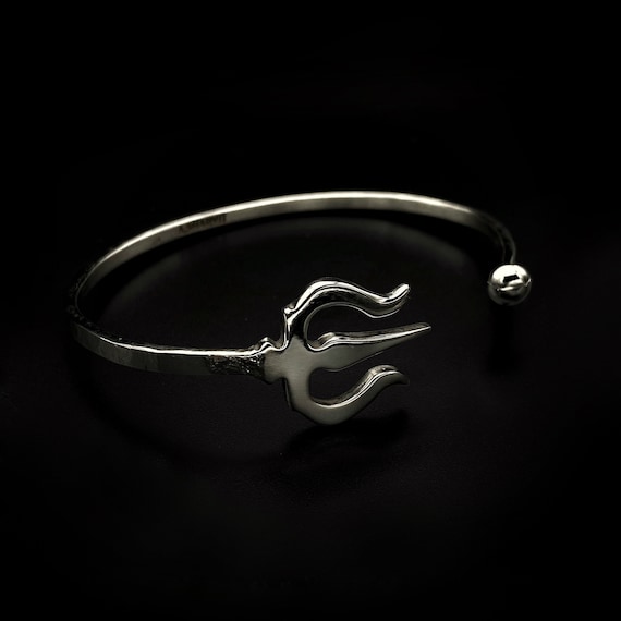 Elegant leather bracelet with trident symbol on Craiyon
