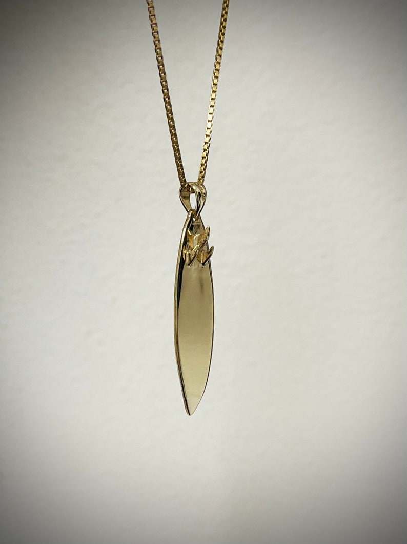 Surfboard Pendant Gold Necklace Surf Jewelry Surf Necklace Etsy