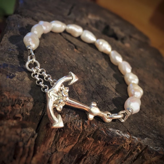 Anchor & Pearls Bracelet Anchor bracelet womens bracelet Etsy